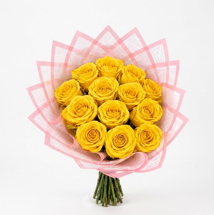 12 Yellow Roses