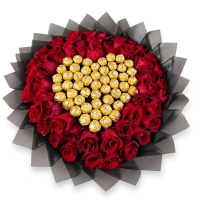 Bouquet of Roses With Chocolates