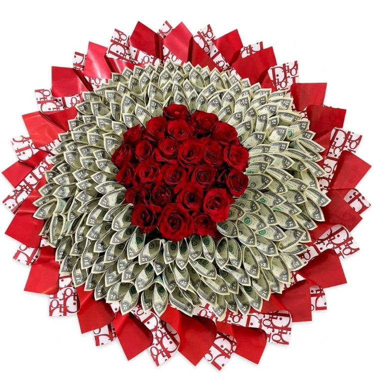 Dior Red Money Bouquet ($50 en Bills $1)