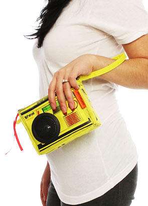 80s style wristlet by Loop, complete with working speakers and jack for your iPod or MP3 player