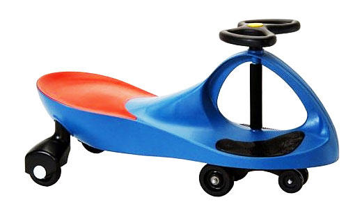 The PlasmaCar needs no batteries, just the weight of the driver
