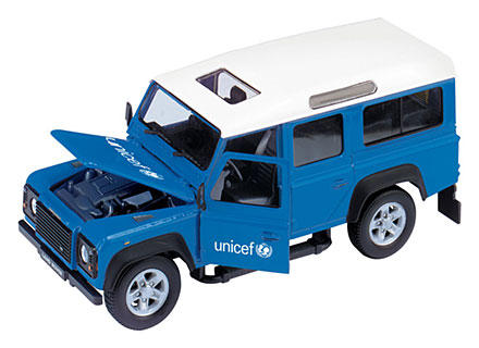 UNICEF Land Rover scale model for kids and the kid-like