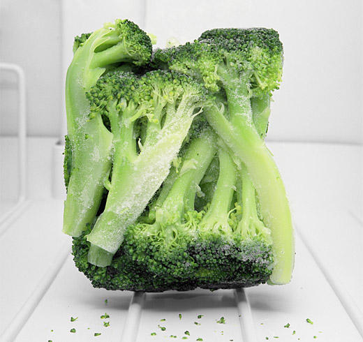 Awesome series of frozen food that take the shape of the container they were in