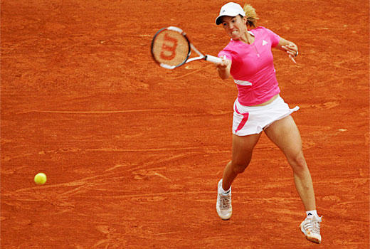 Justine Henin in action at last year’s French Open