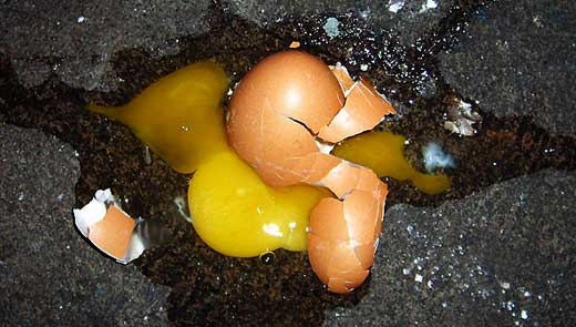 No, you don’t have to slam the eggs on the floor to find out