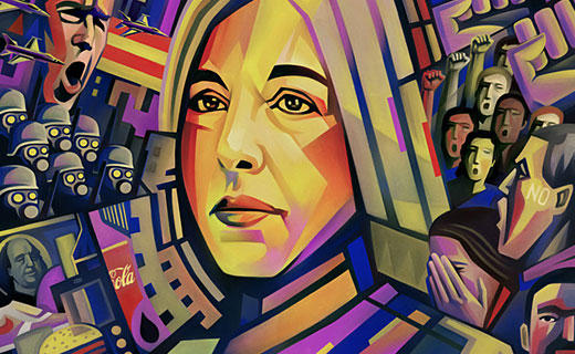 Beautiful illustration of Naomi Klein