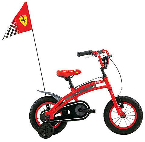 Ferrari bicycle with training wheels