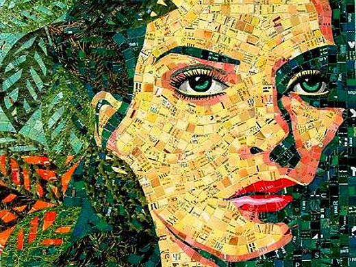 Beautiful portraits and pieces of art that are constructed mostly out of recycled materials