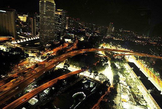 The Singapore skyline looked great on the telly
