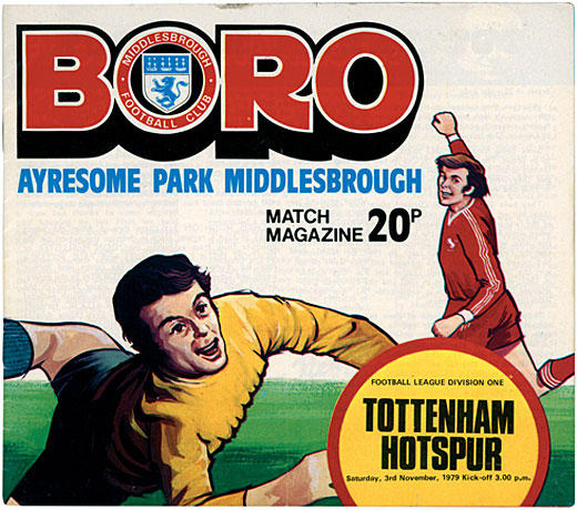 A Middlesbrough Football Club programme guide from 1979 A Middlesbrough Football Club programme guide from 1979