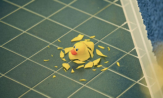 Inconceivable! A shattered rubber ducky!