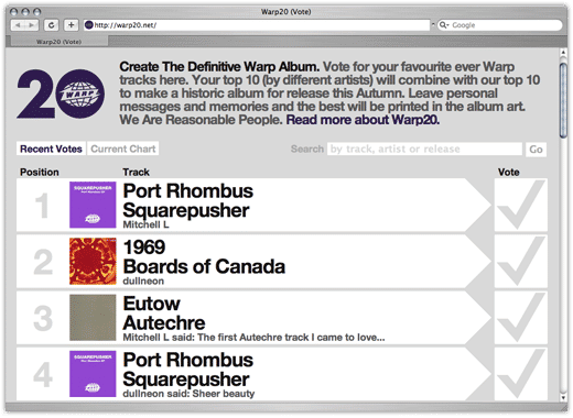 Vote for your favourite Warp tracks to create The Definitive Warp Album