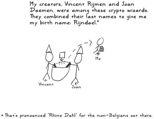 A guide to the Advanced Encryption Standard (AES), illustrated with stick men (and women) with some fun mathematics at the end