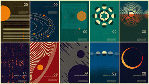 Beautifully minimal posters for the International Year of Astronomy 09 by Simon Page