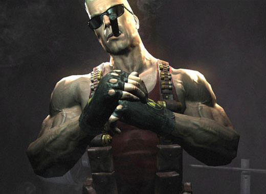 A screen capture from one of the early previews of the now-doomed Duke Nukem Forever