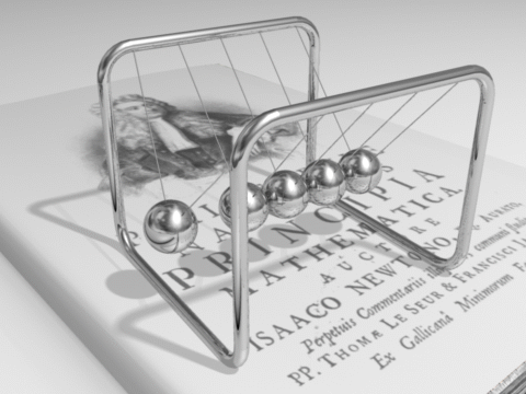 An animated GIF of Newton's cradle (I used to call it Newton's balls before I found out what it was really called)