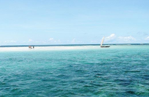 A beautiful stretch of the Diani/Jadini beach in Mombassa with very few people on it