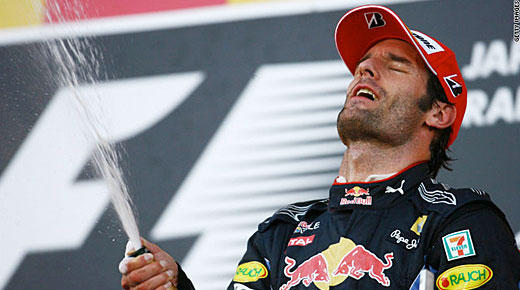 This was cheeky CNN's picture of Mark Webber at the Japanese Grand Prix [Photo from Getty Images]