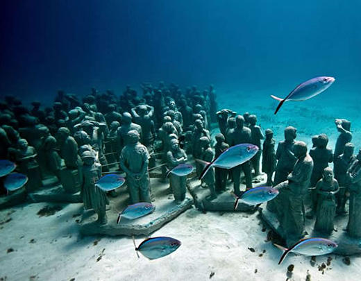 Jason deCaires Taylor's Silent Revolution is 'a collection of over 400 life-size figurative works forming a timeline of the changes both visually and socially in humans over the past centuries'
