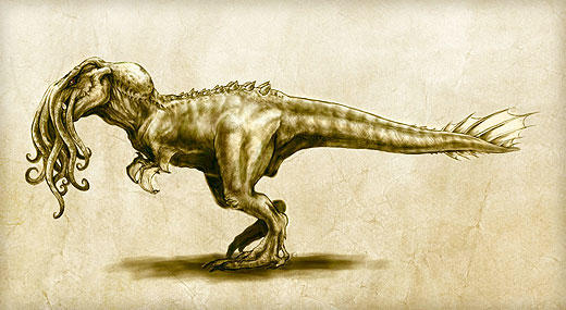 Cthuluhusaurus Rex is a fictional cosmic entity based on a fictional cosmic entity created by horror author H. P. Lovecraft in 1926