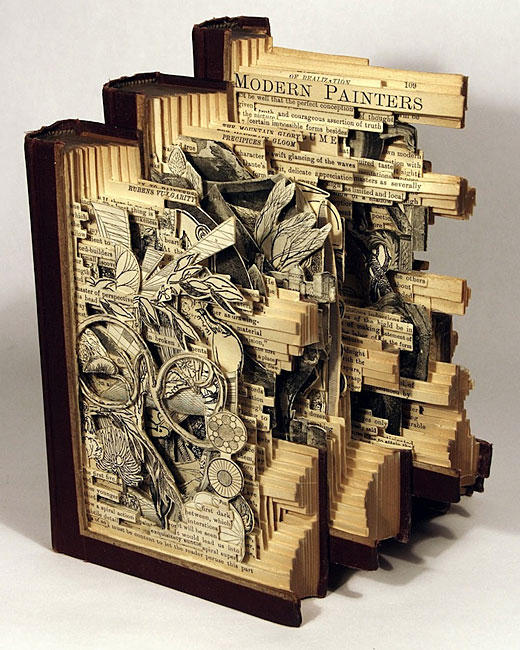 Brian Dettmer carves exquisite sculptures from out-of-date encyclopedias, medical journals, illustration books and dictionaries