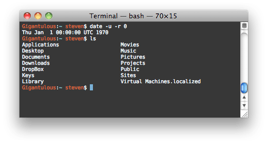 The Terminal application on OS X