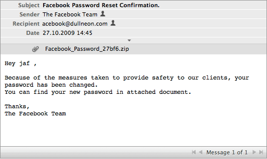 Facebook always think of their users' safety, which is why they must be securely sending passwords as an attachment