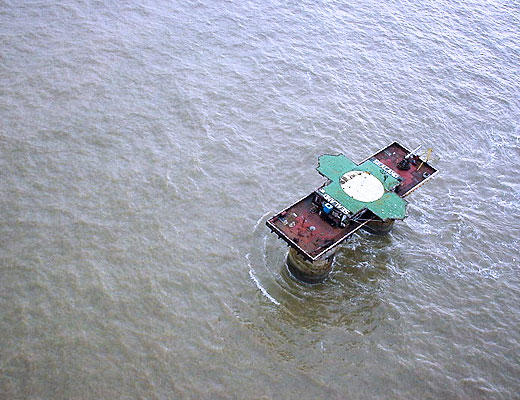 The Principality of Sealand is a self-declared micronation, located on a World War II sea fort off England's coast