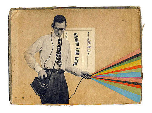 Beautiful paper collages from found stuff
