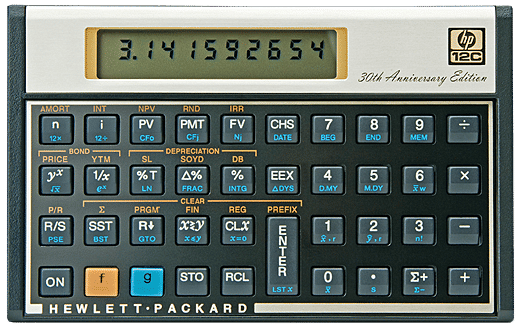 As the cost of production and parts went down, the 12c financial calculator's price never changed