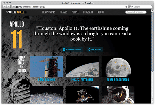 Spacelog is a beautifully built volunteer project to bring to life early manned space flight