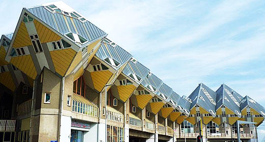 “Cube Houses” are unique housing units in Rotterdam and Helmond in Holland, designed by architect Piet Blom