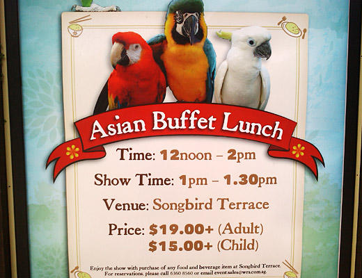 A sign from the Jurong Bird Park