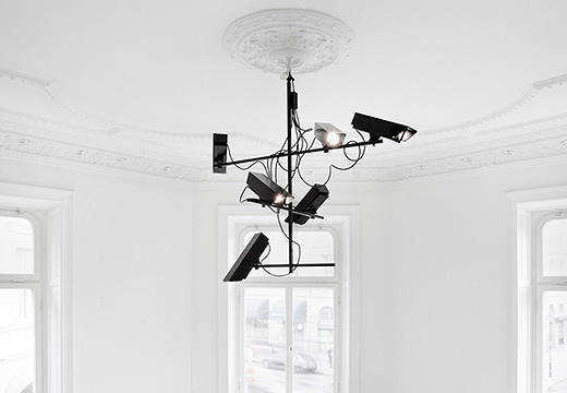 A chandelier with cameras for that Big Brother feeling in the comfort of your home