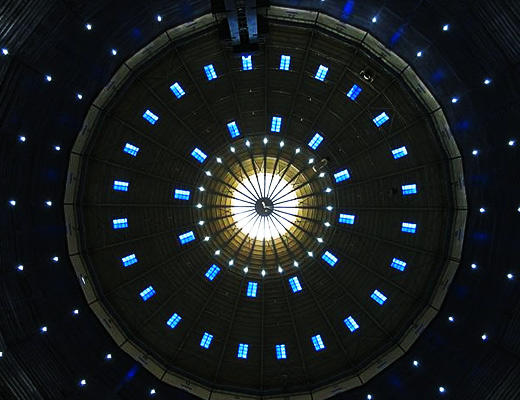 The Oberhausen gasometer, the largest disc-type gas holder in Europe, is an industrial monument located in Oberhausen, Germany