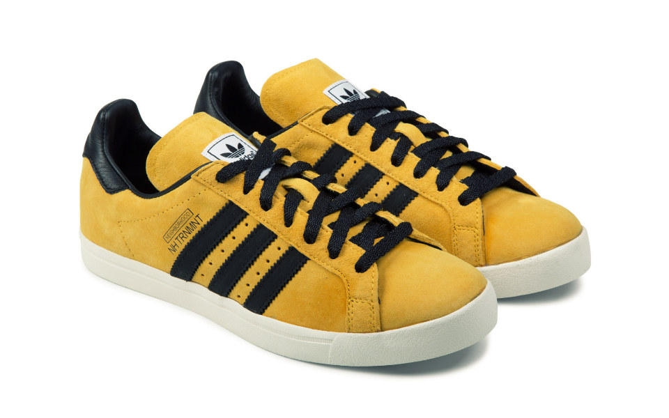 NEIGHBORHOOD × adidas Originals = NH Tournament Sneakers in gold, black and chalk white