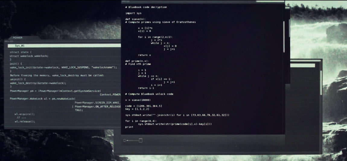 ‘BlueBook code decryption’ in Ex Machina