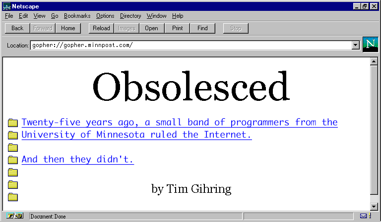 We could all have been typing "gopher://" into our browsers if not for a committee