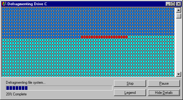 A Windows 95 defrag simulator