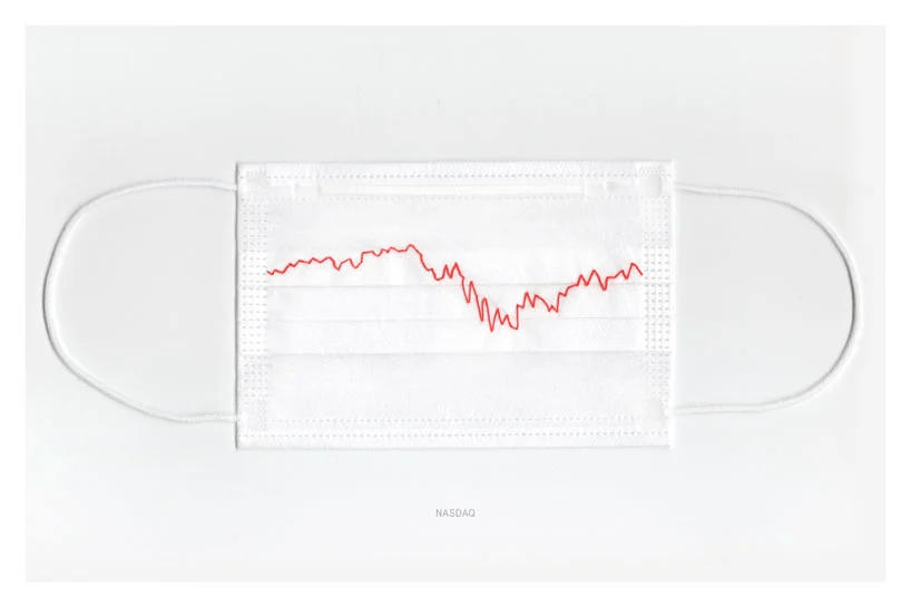 Project by Huei Yin Wong,featuring the NASDAQ on a face mask