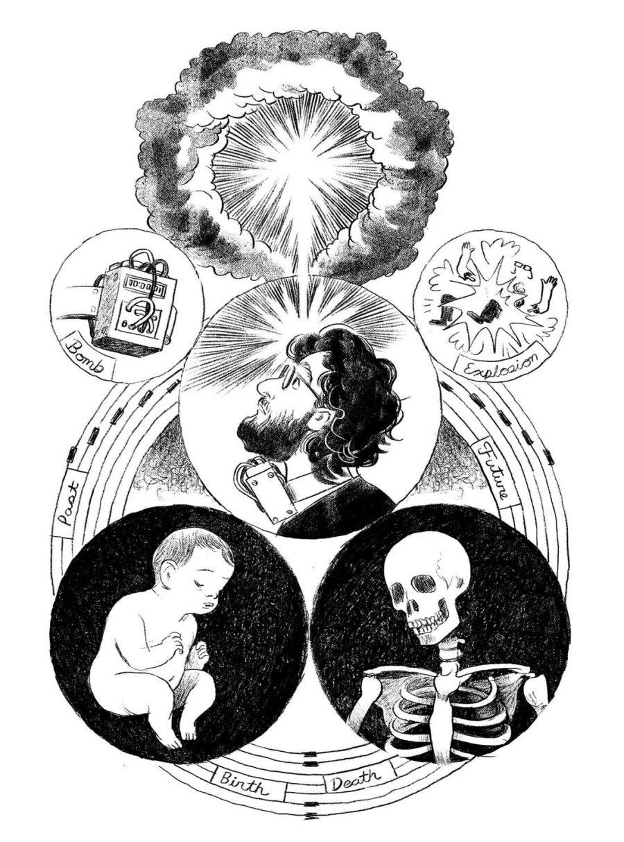 “…our minds have evolved to do the work of the day — deciding whether or not to euthanize the dog, or where to put the pies so that the dog won’t eat them, or how to get a bottle of bleach into the house to disinfect the house without infecting the house.”