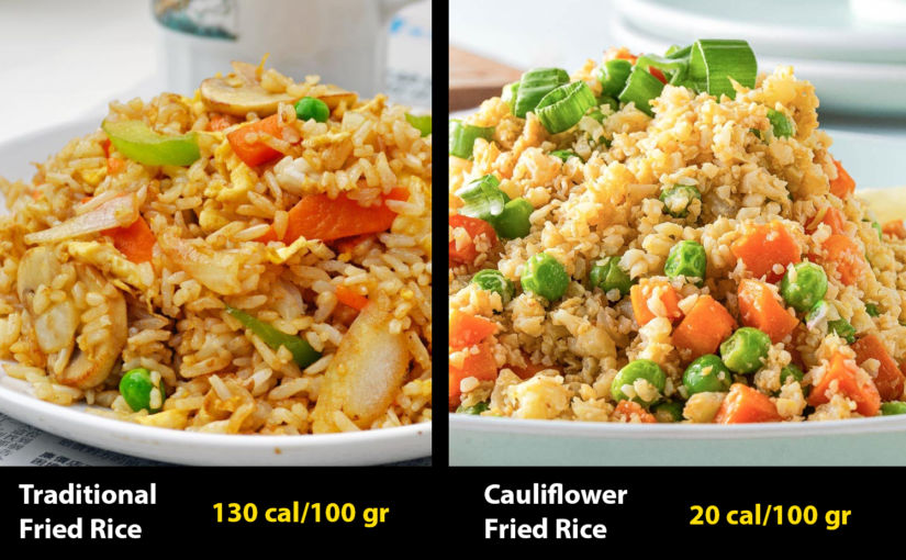 Keto, Low-Calorie Fried Rice Using Riced Cauliflower