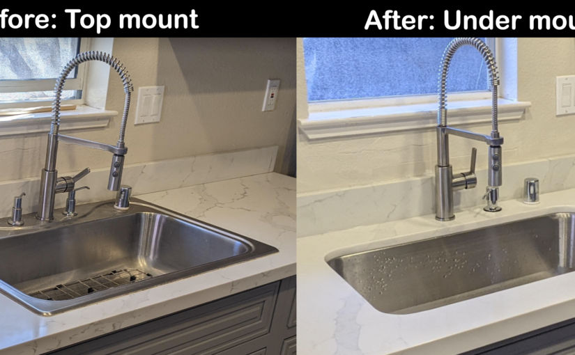 Replace Kitchen Countertop and Topmount Sink with Undermount Sink