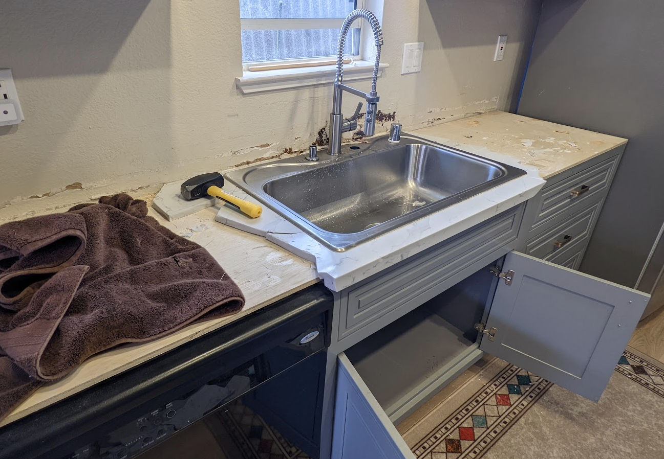 Replace Kitchen Countertop and Topmount Sink with Undermount Sink Abdullah Yahya