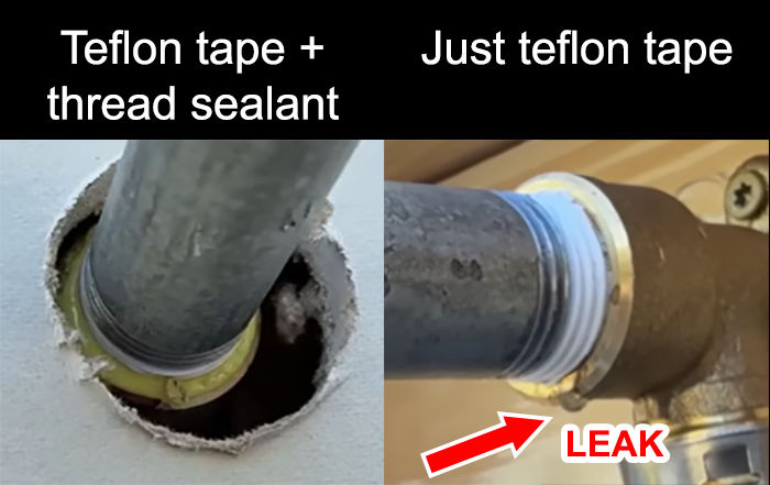 Prevent Pipe Leaks With Teflon Tape AND Pipe Thread Sealant