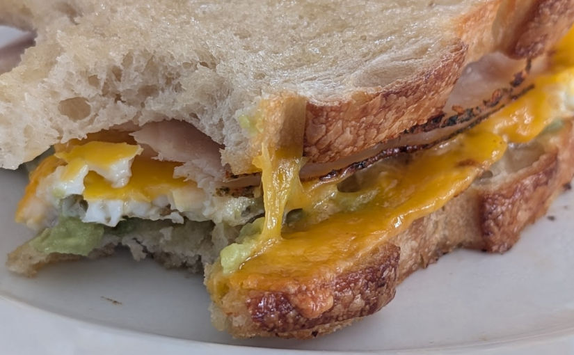 Delicious Egg, Cheese, Turkey, & Guac Air-Fried Sandwich