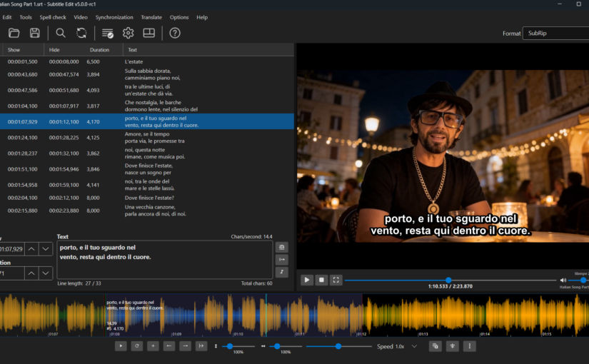 Easily Generate and Edit Subtitles or Lyrics From a Video With Subtitle Edit