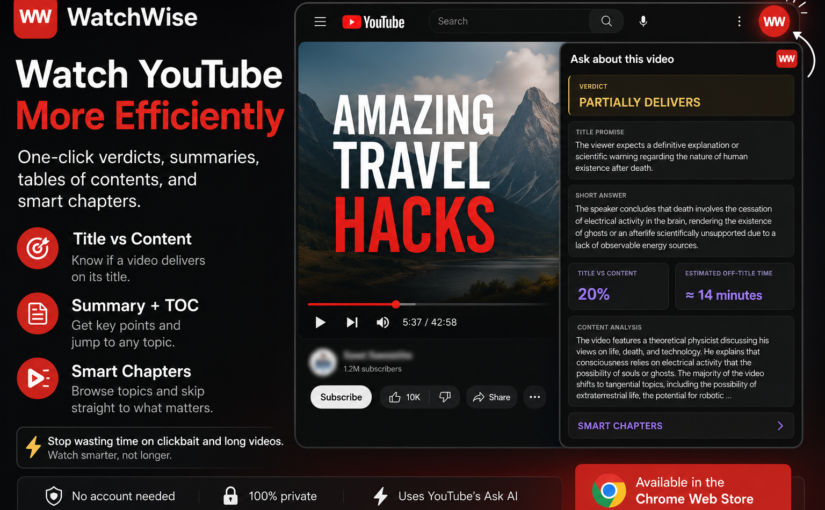 WatchWise: Watch YouTube More Efficiently