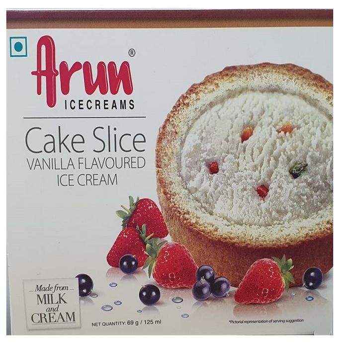 Flavours: Vanilla Arun Ice Cream Cake Slice, Packaging Size: 150 Ml