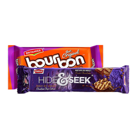 Parle Hide Seek Biscuits Britannia Bourbon Cream Biscuit Combo